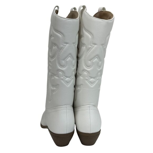 SODA / Reno / White / Embroidered / Western Cowboy Boots / With Low Block Heel - Picture 6 of 12
